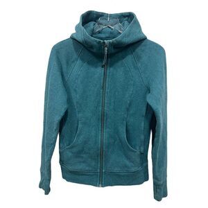Lululemon Hooded Full Zip Scuba Jacket Size 6 Heathered Desert Teal READ